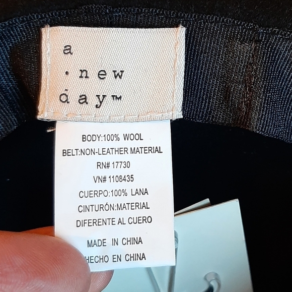 NWT Bohemian Wool Hat Wide Brim Adjustable Boho Western Cowboy Prairie Black - Picture 8 of 8